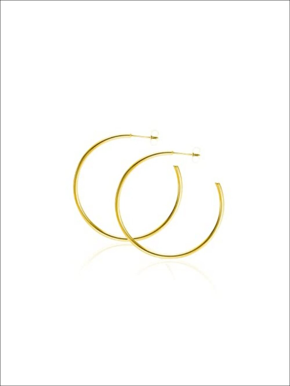 Titanium Hoop Earrings 14K Gold Plated Open C Hoop Hypoallergenic
